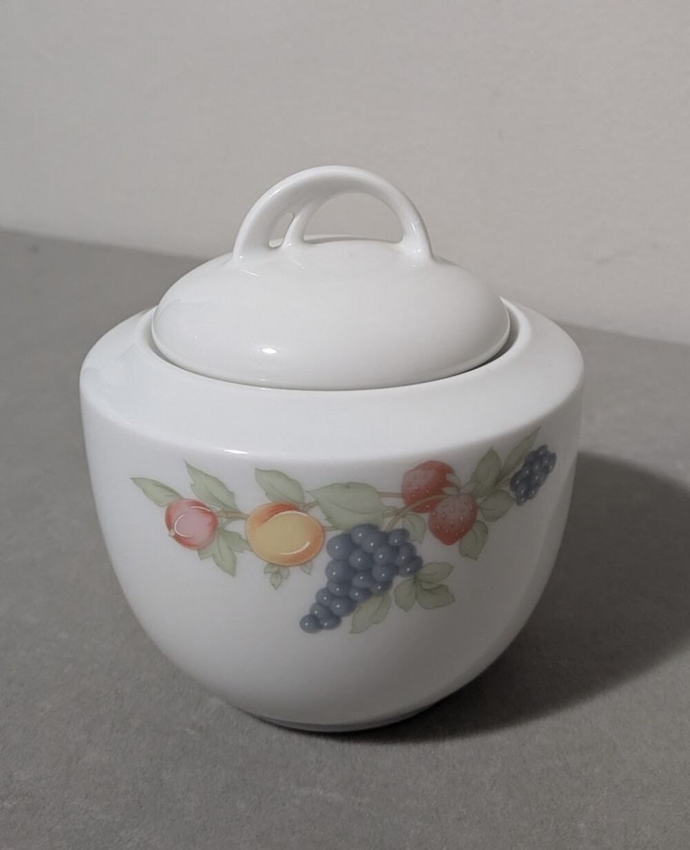 Vintage Winterling Bavaria Germany Lidded Sugar Bowl Autumn Fruit Pattern
